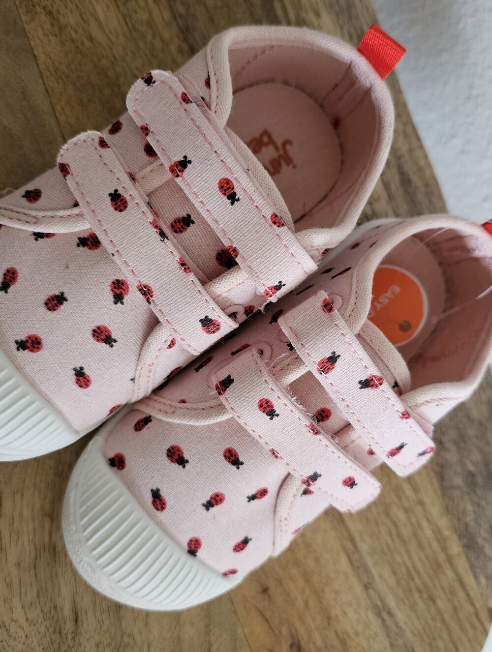 Kids Pink Ladybug Print Canvas Sneakers